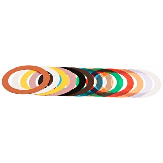 Plastic Round Shim Assortment, Assorted Thicknesses/Colors, 1/2" ID, 3/4" OD (Pack of 13)