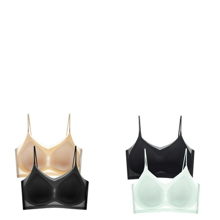 Wijhcboe 2 Pack Women s Support Bra Front Side Buckle Lace Bra Sports Edge Without Steel Ring Compression Bra Movement Seamless Gathering Adjustment Bandeau Sports Bra Yoga Sleep Large Wireless Bras
