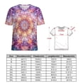 thumbnail image 2 of Kaleidoscope Mandala Colorful Floral Boho Women's Short Sleeve T-Shirt Crew Neck Casual Summer Trendy Loose Fit Tops, 2 of 6