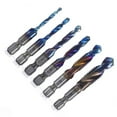 thumbnail image 6 of 6pcs Titanium Plated Hex Shank HSS Screw Thread Metric Tap Drill Compound tap, 6 of 8
