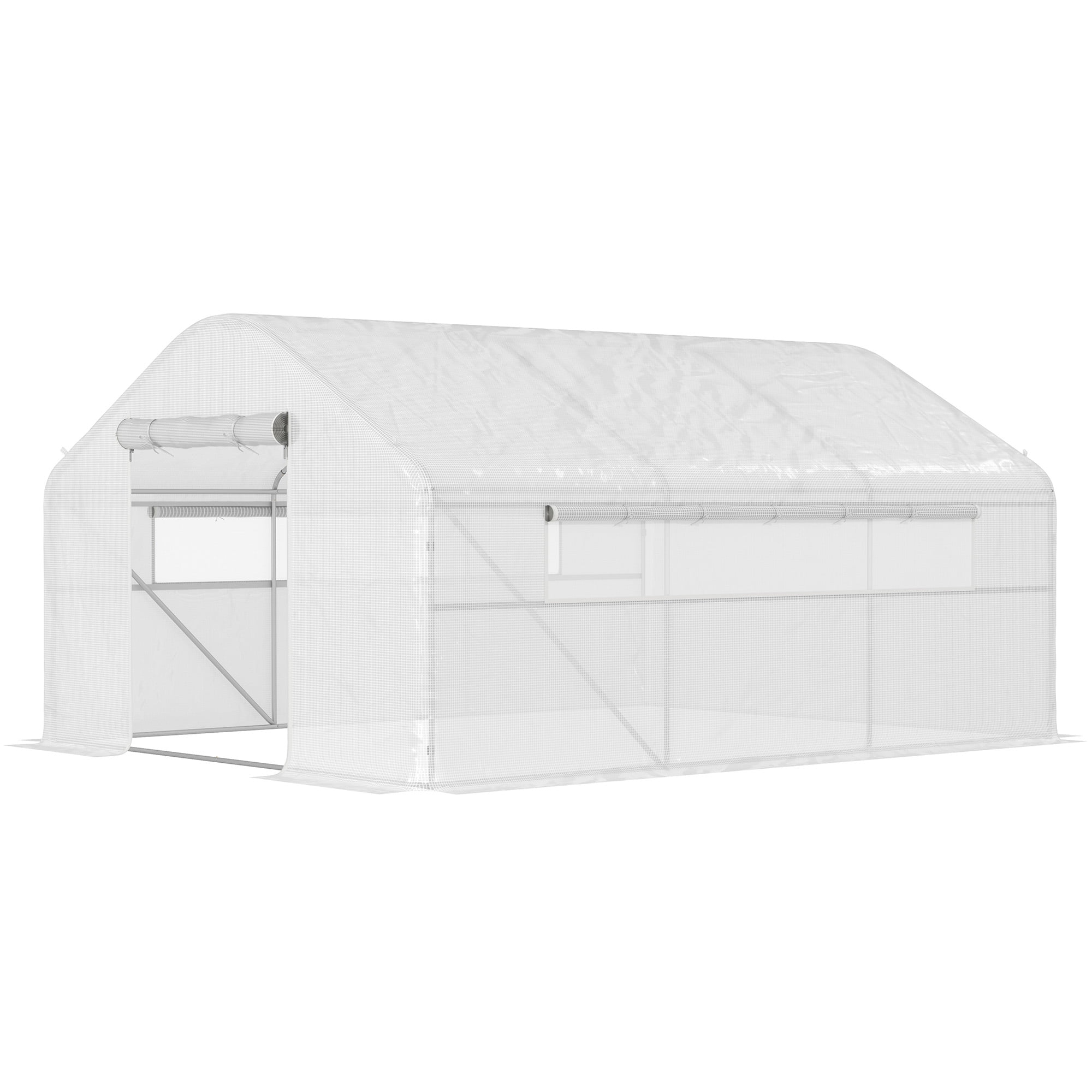 Greenhouse with Upgraded Galvanized Steel Frame and Large Windows, 13' x 10' x 6.5'