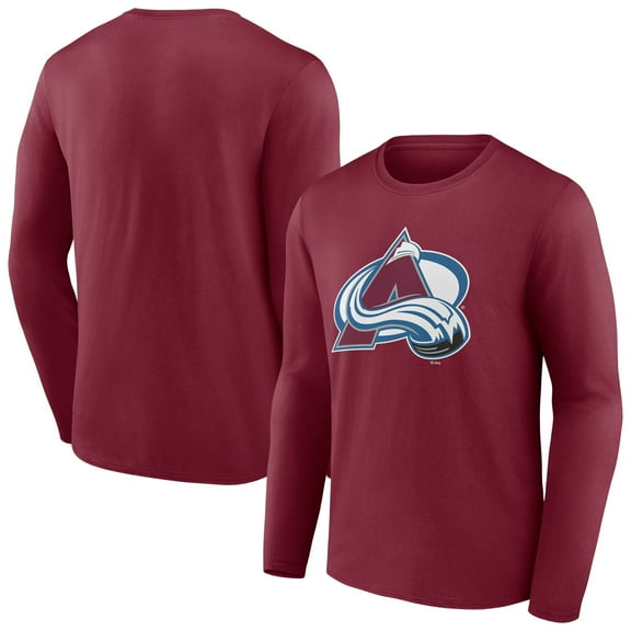 Men's Burgundy Colorado Avalanche Primary Logo Long Sleeve T-Shirt
