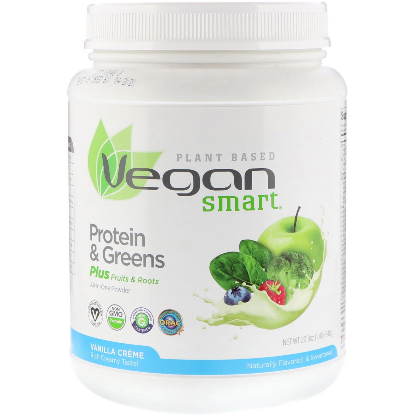 VeganSmart Protein & Greens, AllInOne Powder, Vanilla Creme, 1.42 lbs