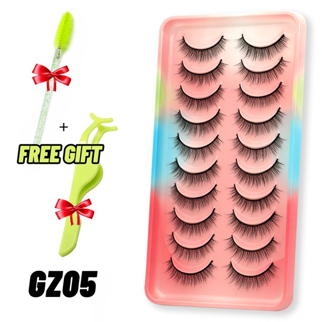 GROINNEYA Pestañas 3D Mink Lashes Fluffy Soft Wispy Natural Cross Extensión de pestañas Pestañas reutilizables Mink Pestañas postizas Maquillaje Dengxun unisex