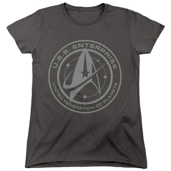 Star Trek Discovery Enterprise Crest Women's T-Shirt Charcoal