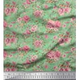 thumbnail image 1 of Soimoi Cotton Duck Fabric Leaves & Rose Floral Fabric Prints By Yard 56 Inch Wide, 1 of 3