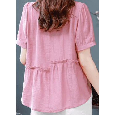Cotton Linen Linen Short Sleeve T-Shirt Women Summer Ramie Tops Ladies High-end Tummy Shading Small Shirt