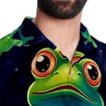 thumbnail image 5 of Starry Sky Frog Men's Button Down Hawaiian Print Short Sleeve Casual Summer Beach Shirts, 5 of 6
