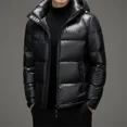 thumbnail image 3 of Chaqueta de plumón súper gruesa, abrigo corto de invierno 2024, ropa con capucha, informal, con calefacción, chaqueta de relleno ultraligera de ganso de lujo, 3 of 4