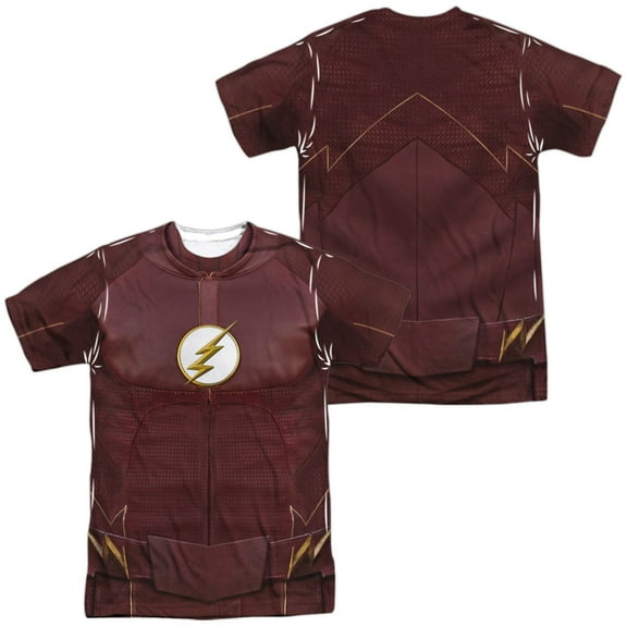 Flash Season Four Uniform Unisex Adult Sublimated Costume T Shirt (Front/Back), Small Multicolor