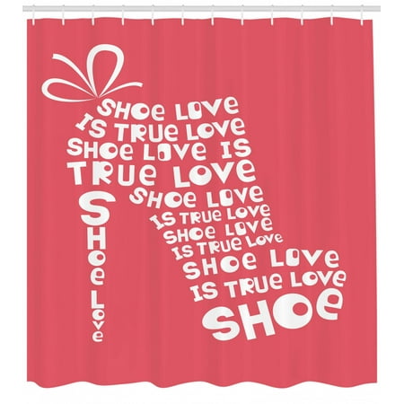 Quote Shower Curtain Shoe Love Is True Love Fashion Colored
