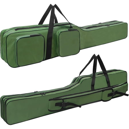 Fishing Rod Case Fishing Pole Bag Case 4.27 ft Portable Waterproof Rod Reel Organizer Oxford Fish Bag for Saltwater Freshwater Ice Fishing Gift