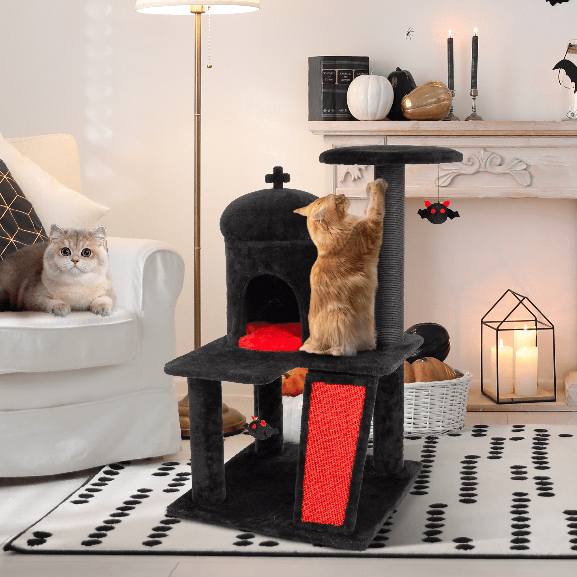 Bifanuo Gothic Cat Tree, Black Cat Tower for Indoor Cats