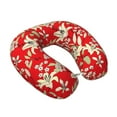 thumbnail image 2 of Xecao Lilies Flowers Print Memory Foam Cervical Neck Pillow Versatile U-Shaped Pillows for Home,Office,Camping,Travelling,Soft Washable Cover, 2 of 8
