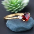 thumbnail image 2 of Heart Garnet Promise Ring CZ Diamod Engagement Ring January Birthstone Proposal Ring Anniversary Gift For Wife, 2 of 4
