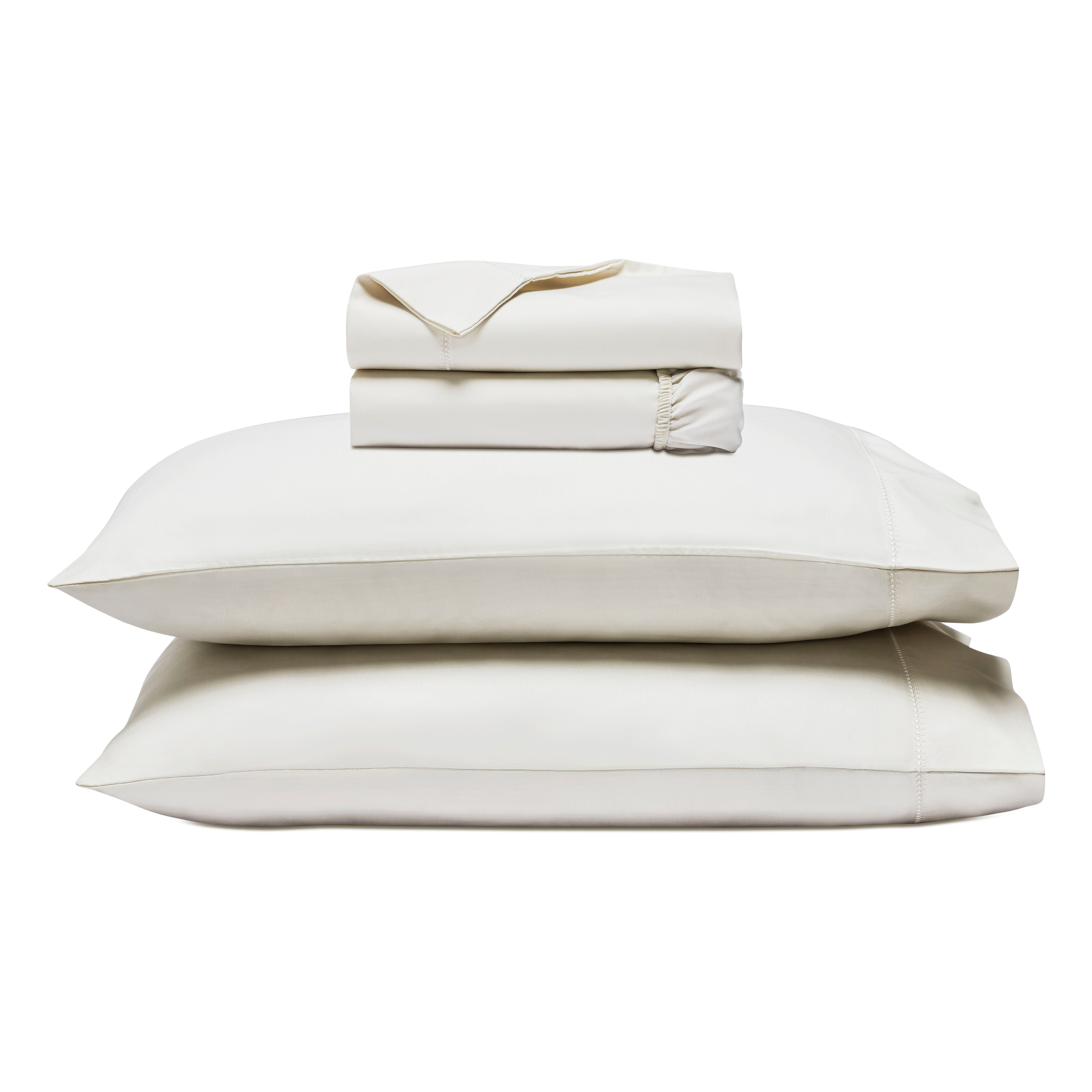 Superior Cotton Blend 600 Thread Count Embroidered Sheet Set, King, Ivory