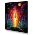 thumbnail image 2 of Designart "Rocketship Cosmic Dream " Rocketship Wall Decor, 2 of 5