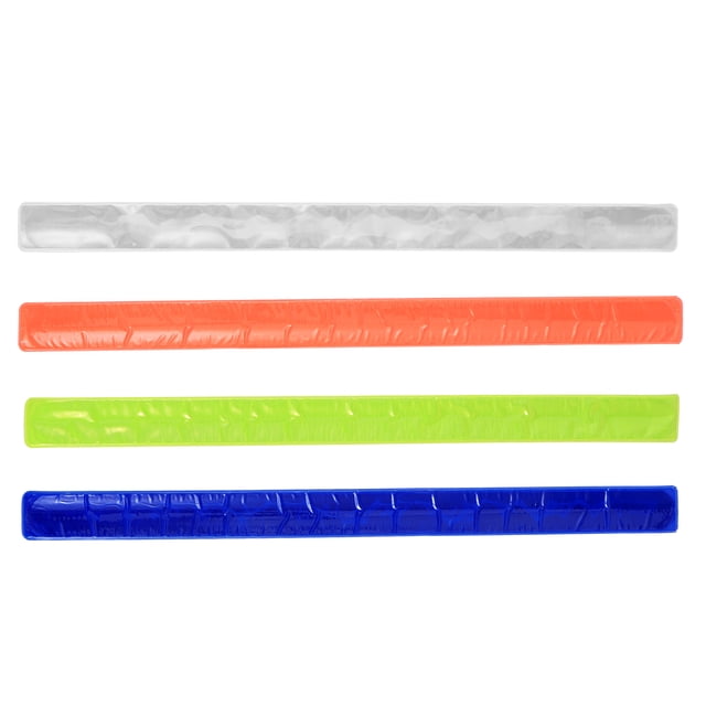 EeaseCA 8pcs PVC Wrist Band Slap Bands Night Running Reflective Bracelets Safety Armbands for Walking Hiking Jogging (Color Randomization)