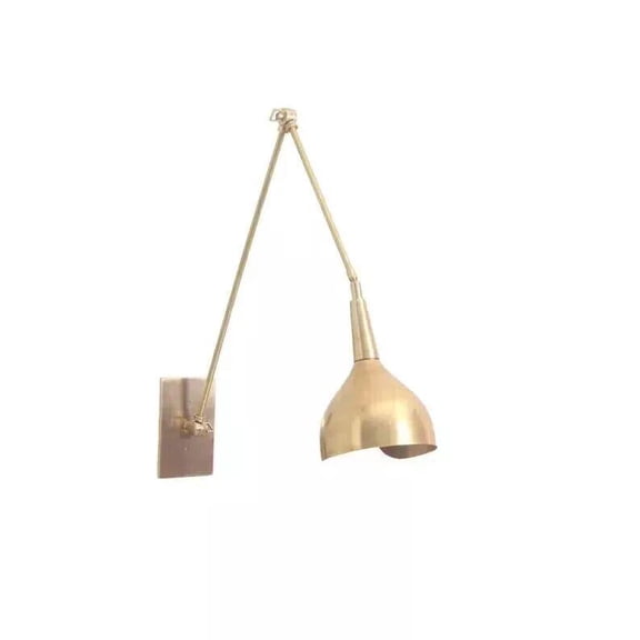 Aziz Crafts 1-Light Articulated Modern Wall Sconce Mid Century Patina Brass Wall Fixture