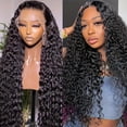 thumbnail image 4 of Front lace 13*4 wig black small curling tube long curly hair full head cover, 4 of 10