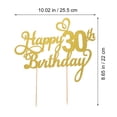 thumbnail image 2 of HEMOTON 3Pcs Birthday Cupcake Topper Golden Square Wood Material Usage, 2 of 8