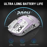 ATTACK SHARK X3 Lightweight Wireless Gaming Mouse with Anti Slip Mouse Grip Tape, Self Adhesive Design Elastics Refined Side Grips Sticker Sweat Resistant Pads/Anti Sweat Paste, Cut to Fit (Purple)