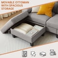 thumbnail image 7 of Pingliang Home Living Room Furniture Set,Sectional Sofa Couch with Storage Ottoman and Accent Chair for Home Apartment Office,3 Seater L Shaped Couch Modern Linen Sofa Set with Side Storage Pockets, 7 of 7