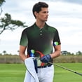 thumbnail image 4 of Lsque Pikmin Pattern Golf Shirts for Men Dry Fit Print Moisture Wicking Performance Short Sleeve Polo Shirt-, 4 of 7