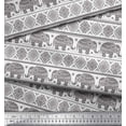 thumbnail image 2 of Soimoi polyester Crepe Fabric Aztec & Tribal Elephant Ethnic Decor Fabric Printed Yard 42 Inch Wide, 2 of 3