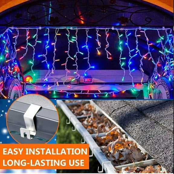 TOP! 50 Pcs Light Gutter Hooks for Outdoor Lights Christmas Clips Weatherproof Hanger