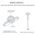 thumbnail image 6 of Rosec Jewels Lab Grown Diamond Halo Engagement Ring with Side Stones - EF-VS Quality, 10K White Gold, US 11.00, 6 of 7
