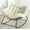 Beige, variant on 41in Oversized Outdoor Rocking Chair with Cushion, 450 lbs Capacity Oversize Papasan Rocking Chair for Patio, Balcony or Porch, Beige