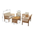 thumbnail image 5 of GDF Studio Navan Outdoor 5-Piece Acacia Wood Sofa Set, Brown Patina and Cream, 5 of 8