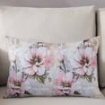 thumbnail image 3 of Vintage Spring Floral Throw Pillow Cover 24 x 36 Inch Decorative Pillow Cover Pink Summer Botanical Retro Flowers Lumbar Pillowcase Seasonal Rectangle Cushion Case for Couch Sofa Bed Living Room, 3 of 7