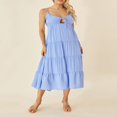 thumbnail image 4 of Solid Spaghetti Strap Midi Cami Dress for Women - Perfect for Parties and Beach, 4 of 9