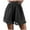 Black, variant on Timegard Womens Wide Leg Shorts Elastic Waist Ruched Fringe Tassels Summer Beach Casual Loose Shorts