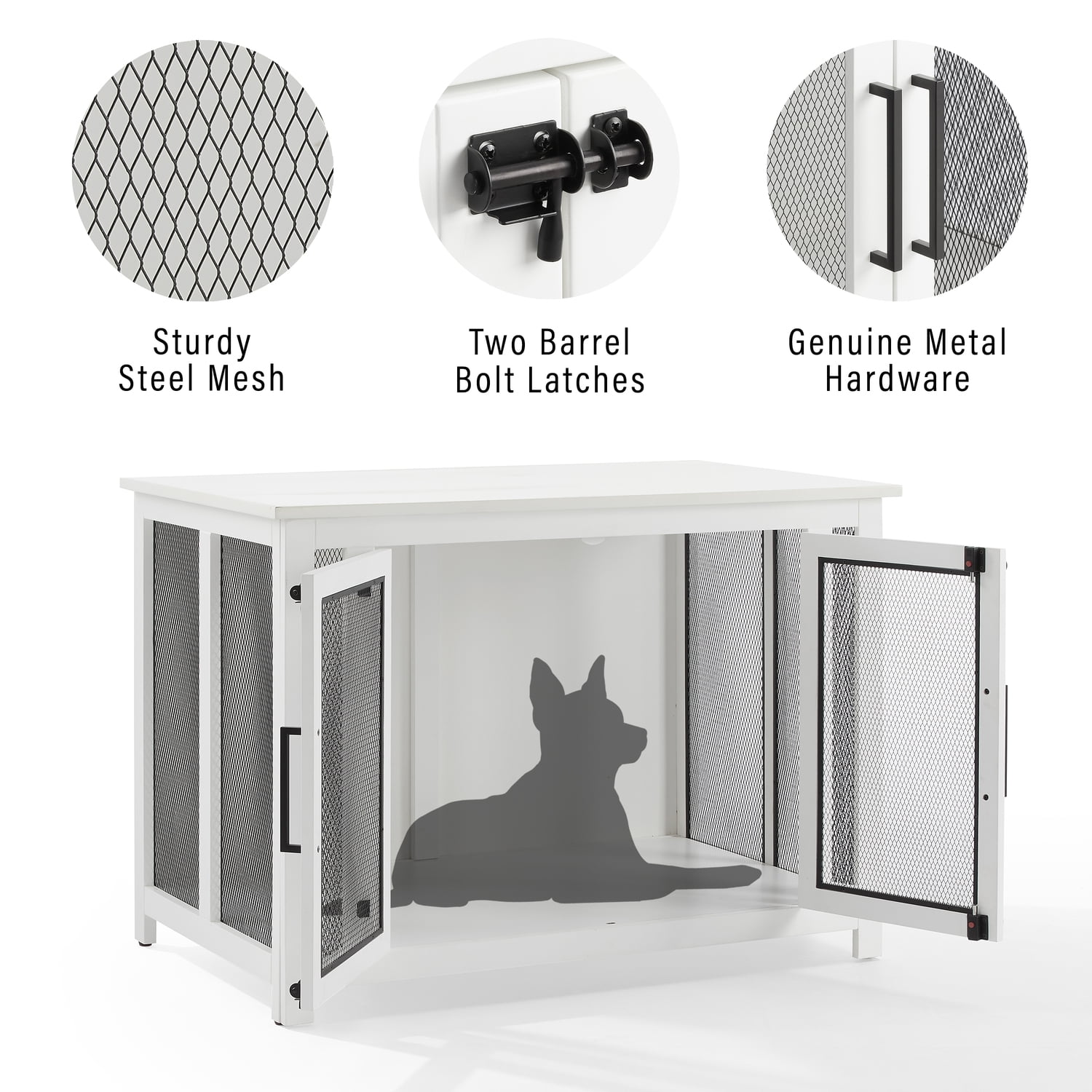 Crosley Furniture Dane Credenza Console Table Dog Crate Kennel for Pets
