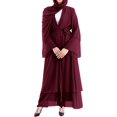 thumbnail image 2 of Abayas Robe Musulmane pour Femmes à Manches Longues Abaya Islamique Aïd Dubaï Caftan Robes Moyen-Orient Robe de Prière Robe en Mousseline, 2 of 7