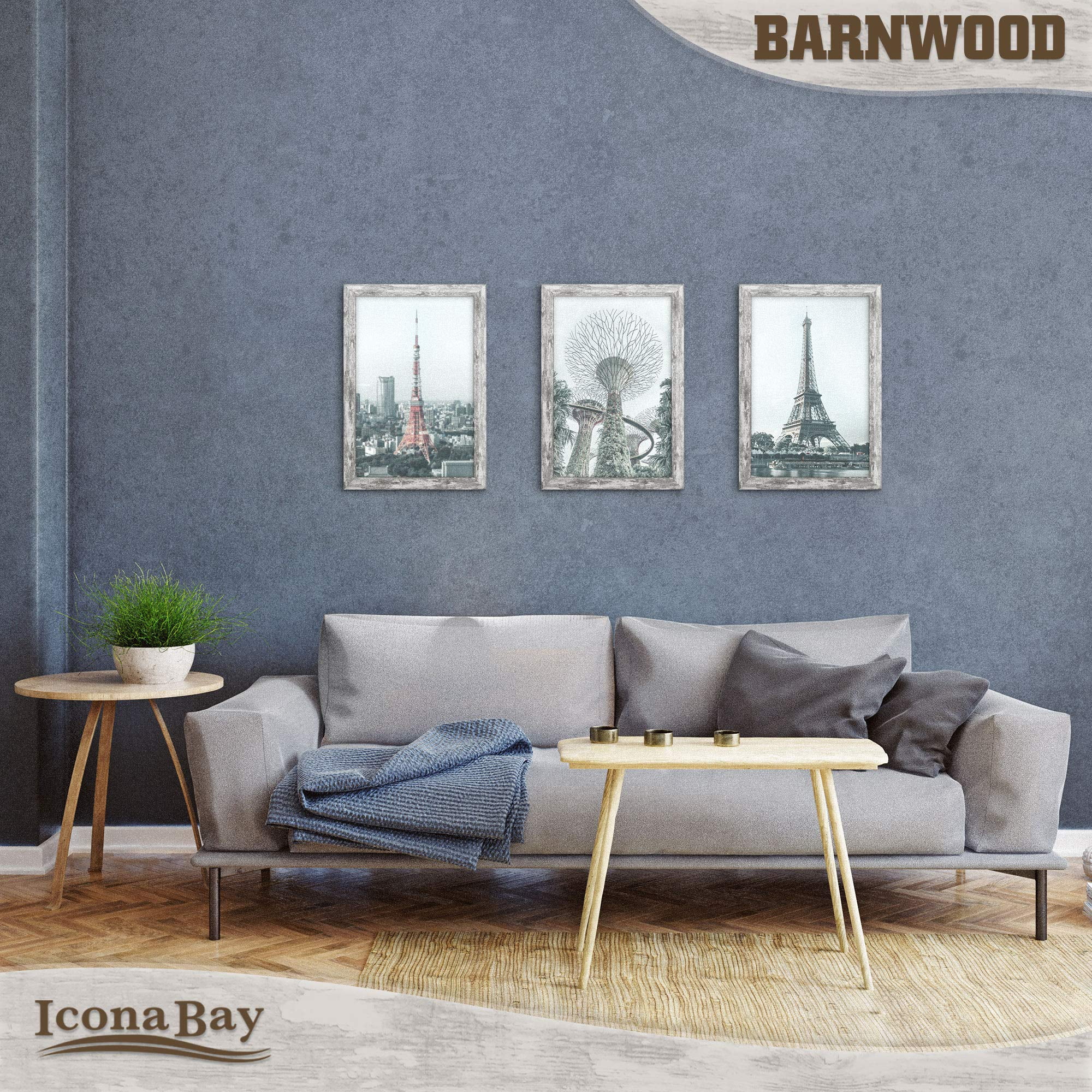 Icona Bay Bilderrahmen Lila 12x18 Cm – Massivholz Rahmen Im Skandinavischen Stil, Inkl. Glas & Aufhänger