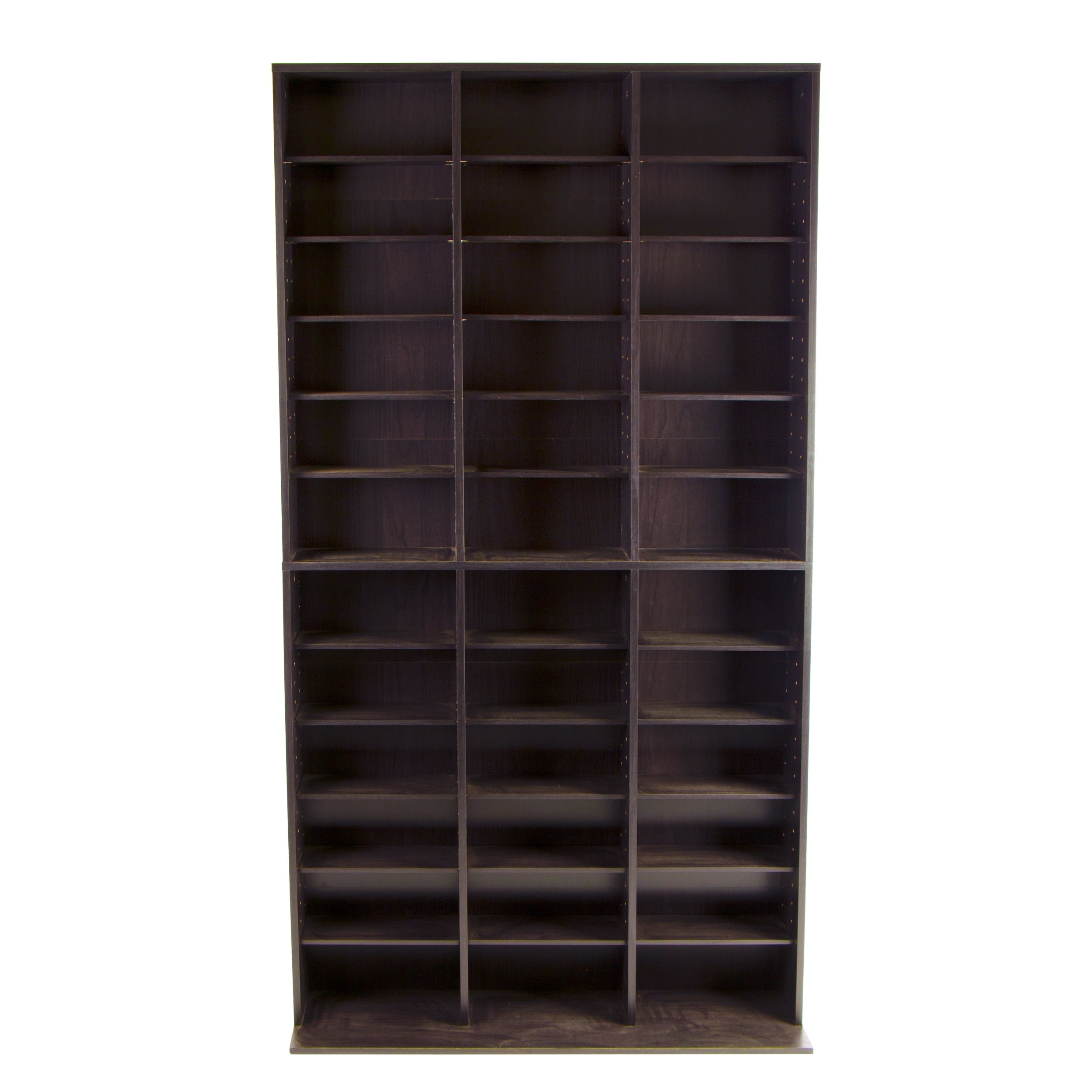Atlantic 40" x 71" Oskar Adjustable Wood Media Storage Shelf Bookcase (504 DVDs, 1080 CDs), Espresso