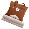 thumbnail image 3 of Cartoon Pillow Blanket Multi Function Air Conditioning Blanket Insertable Pillow Hand Warmer for Office Napping Brown Bear, 3 of 5