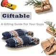 thumbnail image 2 of Cozylook Men's Fuzzy Non-slip Slipper Socks, Cable Knit Moccasin Boots, Warm Fluffy Sherpa Lined Indoor House Shoes, Cozy Winter Gifts for Him, Navy Adult Size 12-13, 2 of 7