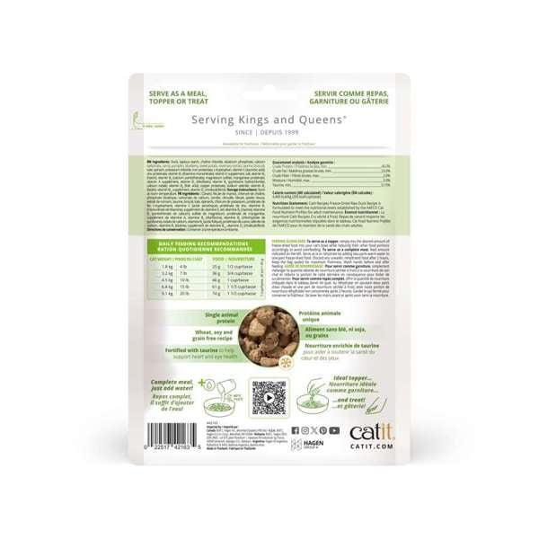 Nourriture Recettes Catit Cru séché à froid, Canard, 100 g