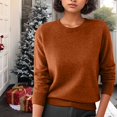 thumbnail image 5 of Sweaters for Women Long Sleeve Trendy Jumper Knitted Pullover Soft Warm Sweater Tops Coffee XL, 5 of 5