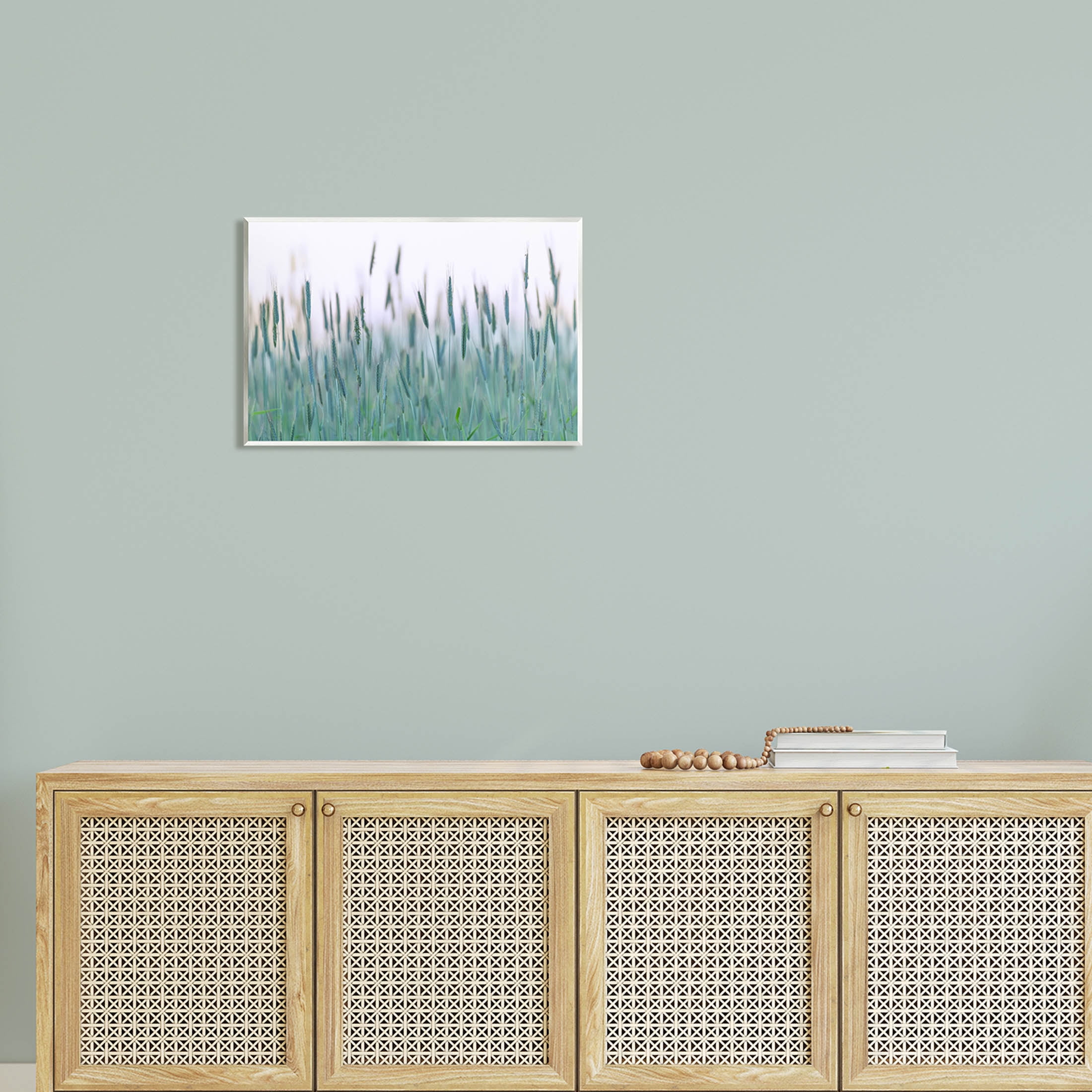 Green Wheat Field Sprigs Landscape Photograph Unframed Art Print Wall Art