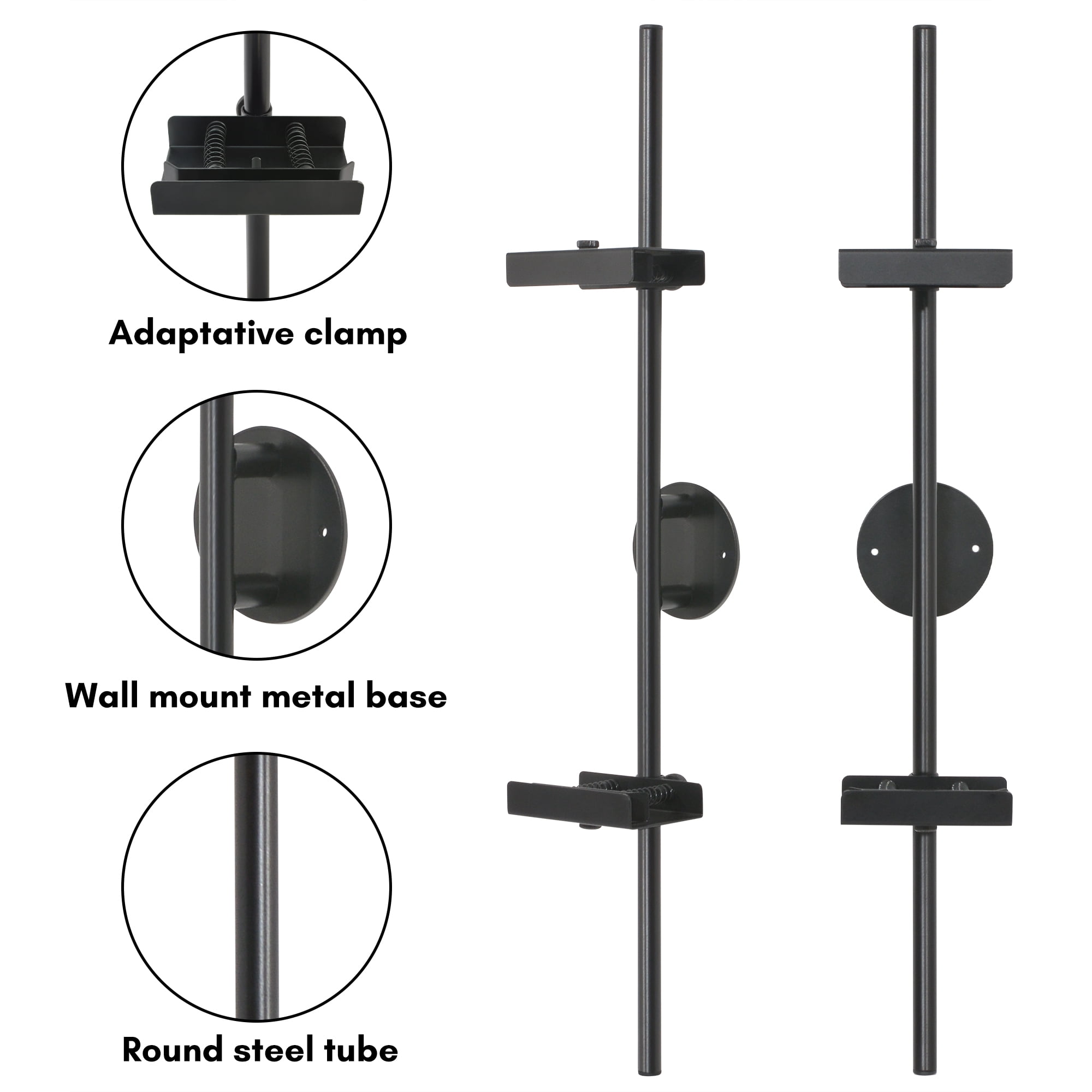 Americanflat 30" Wall Mounted Picture Frame Stand and Artwork Easel Adaptive Clamps Ideal for 20x30 Frame - Black