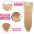 thumbnail image 3 of SHCKE 26" Straight Clip in Hair Extensions Fluffy and not Tangled 24" Wavy Curly Hair Extension Silky Full Head Clip in Hair Extension Synthetic Hair Pieces for Women, 3 of 5
