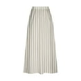 thumbnail image 4 of GigrtiJin Womens Stripe Midi Skirts Plus Size Loose a Line Elastic High Waisted Skirt Casual Fashion Skirt with Pocket, 4 of 5