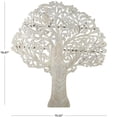 thumbnail image 3 of DecMode White Mango Wood Large Carved Tree Wall Decor with Scrollwork, 3 of 13