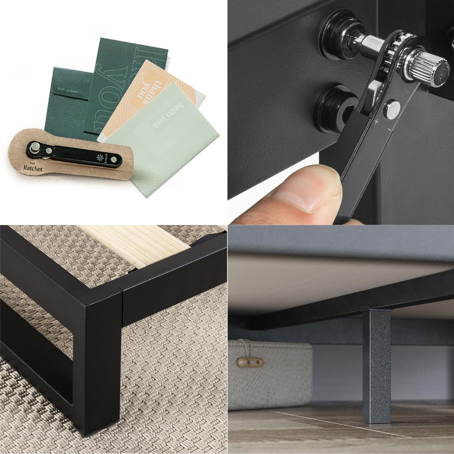 Cadre de lit plateforme en métal robuste Zinus Trisha 7 pouces avec tête de lit